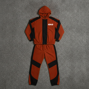 Custom Men's Winter Satin Windbreaker Streetwear <b>Tracksuit</b> Set 100% Polyester Color Blocking Waterproof Reflective Embroidered - Product Image 1