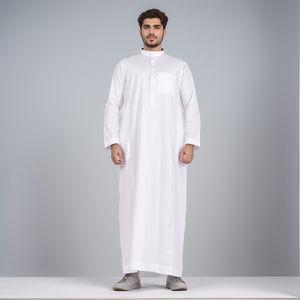 Men Black Polyester Thobe Long Sleeve Ankle Length Sweetheart Neckline Embroidered Breathable Casual Daily Wear Evening Party - Product Image 5