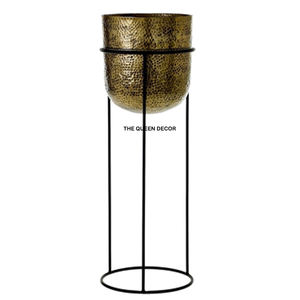 Macetas y Jardineras Modernas de Lujo Vintage para Montar en la Pared, Acabado Dorado, Macetas de Metal Dorado de Aluminio - Product Image 3