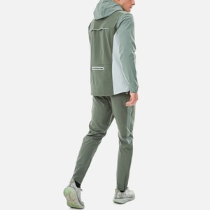 Survêtement vert pour homme, manches longues, style sportif, respirant, couleur unie, poches latérales, fermeture éclair, vêtement de printemps - Product Image 5