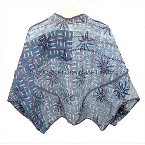 Veste Kantha en coton pur respirant et écologique pour toutes les saisons, avec manches classiques, col mandarin et design patchwork dessiné à la main - Product Image 6