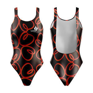 Traje de Baño de Una Pieza Personalizable para Mujer, con Cuello Redondo, Estampado por Transferencia de Calor, Tejido Elástico en Cuatro Direcciones, Sin Costuras, de Spandex/Poliéster - Product Image 4