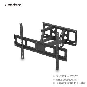 Support TV à double pendule avec base large, inclinable, pour téléviseurs jusqu'à 70 pouces, inclinaison 10°, modèle TMDS 101, capacité 50 kg, dimensions 600*400 mm, réglage supérieur et inférieur de 10 à 10 degrés. - Product Image 2