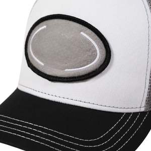 Casquette Trucker en Maille Grise et Blanche avec Logo Personnalisé, Casquette Snapback 5 Panneaux en Mousse de Haute Qualité pour Événements Promotionnels et Vêtements de Marque - Product Image 3
