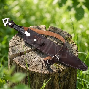 Espada de fantasía hecha a mano de acero de Damasco, hoja larga, espada medieval coleccionable personalizada con funda de cuero, OEM, el mejor regalo para él. - Product Image 3