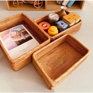 กล่องเก็บของหวายสานมือสำหรับจัดระเบียบบ้าน - Product Image 2