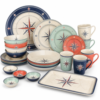 Collection de vaisselle moderne mélange de couleurs : Assiettes, bols, tasses pour hôtels, cafés, traiteurs et buffets – Service de table en mélamine