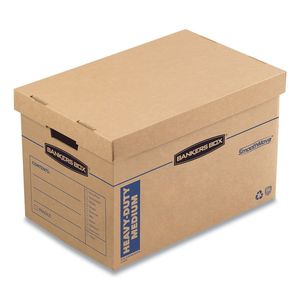 Medium <b>Moving</b> Storage <b>Boxes</b> 12.25 X 18.5 X 12 in Brown/Blue 8-<b>Pack</b> Maximum Strength - Product Image 1