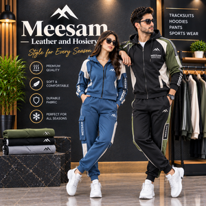 Sweatshirts unisexes à fermeture éclair, ensemble de survêtement, coupe classique, style sportif, toutes saisons, tissu en molleton respirant - Product Image 1
