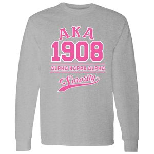 Sweat-shirt gris clair 1908 à manches longues, col rond, imprimé graphique, avec poignets côtelés, haut décontracté pour femme, vêtement de sport, usage quotidien - Product Image 1