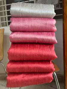100% Pure Dupionne <b>Raw</b> <b>Silk</b> <b>Fabric</b> Luxury Handwoven Dyed Abrasion-Resistant Material for Bridal Wedding Dress Upholstery - Product Image 2
