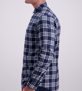 Camisa de Franela a Cuadros Azul Marino para Hombre, Manga Larga, con Botones, Informal, para Trabajo, con Doble Bolsillo en el Pecho, Nueva Camisa de Algodón 2026 - Product Image 3