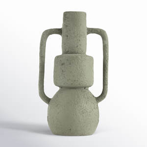 Vase décoratif texturé abstrait de DreamCraft avec poignées carrées Bouteilles élégantes pour la décoration de la maison ou du bureau Vietnam - Product Image 1