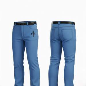 กางเกงยีนส์ผู้ชายคุณภาพสูงสำหรับฤดูร้อน เนื้อผ้าเบาสบาย ระบายอากาศได้ดี ผลิตจากผ้าฝ้าย 100% ทรงลำลองแบบตรงกลาง ซักแล้ว ทรงตรง  ยี่ห้อ RIVIAN  รับสั่งทำพิเศษ - Product Image 6