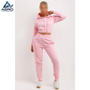 Top Trendy Product Best Quality Casual 2 Piece Outfits Track <b>Set</b>, In Light Pink Color Women Wear Crop Tops And Pants <b>Sets</b> - Product Image 5