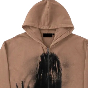 Sudadera con Capucha para Hombre, Estilo Desgastado, Lavado Ácido, Streetwear, Cuello Redondo, Ajuste Holgado Informal, Bordes Deshilachados, Estética Retro - Product Image 3