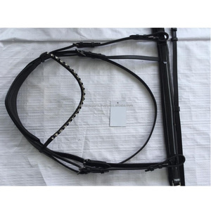 Best Selling Equestrian Leather Bridle With Soft Padded and White & Black <b>Crystals</b> Work <b>Top</b> Supplier Wholesale Manufacturer - Product Image 4
