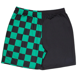Demon Slayer Tanjiro Checkered <b>Mesh</b> <b>Shorts</b> <b>Men's</b> Breathable Elastic Waist Sporty Casual Green Black Character Print <b>Short</b> <b>Shorts</b> - Product Image 3