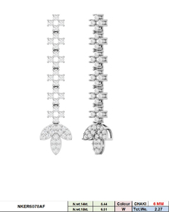 Pendientes de Diamantes Naturales de Corte Brillante Redondo de 2.27CTW, Oro de 14K, Diseño Floral, Baño de Rodio, Elegancia Atemporal - Product Image 3