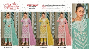 Diseñador Khalti Work bordado Organza Shalwar Kameez con fondo de seda Juego de 4 piezas para adultos en tallas XL y XXL - Product Image 6