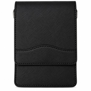 <b>Black</b> Leather Card Holder Wallet Document Case for Phone - Product Image 1