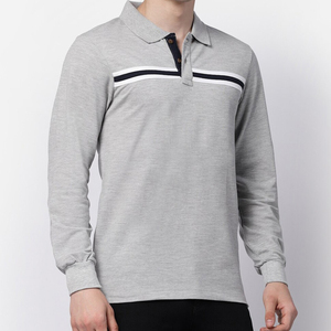 Polos de manga larga para hombre de alta calidad, personalizados, ajustados, 100% algodón, transpirables, de color sólido. - Product Image 3