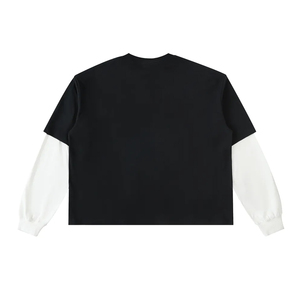 Camiseta de Manga Larga para Hombre de Alta Calidad, Tejido de Punto de Algodón Transpirable, Logotipo Personalizado, Ropa de Gimnasio, Diseño Cuadrado Sencillo - Product Image 2