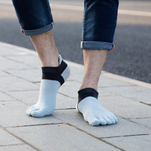 Men's 5 Toe Ankle <b>Socks</b> Breathable Knitted Sport <b>Socks</b> Summer Cotton Spandex Thin Solid Color <b>Running</b> <b>Socks</b> - Product Image 3