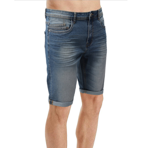 Shorts en jean slim bleu pour homme, taille moyenne, qualité export, ourlet retroussé, décontracté, cinq poches, streetwear, mode estivale - Product Image 2