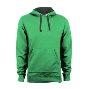 Sudadera con Capucha Verde Sólida para Hombre, Sudadera Informal con Bolsillo Canguro, Mezcla de Algodón, Logotipo Personalizado OEM ODM - Product Image 3