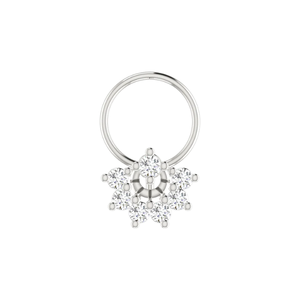 Bijoux de piercing fin en or 14 carats Épingle de nez en diamant naturel de 0,15 ct avec motif de fleur éternelle - Product Image 3