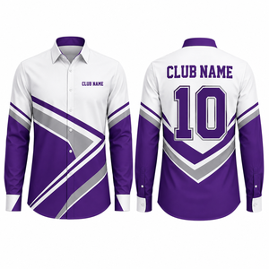 เสื้อเชิ้ตแขนยาวพิมพ์ลายซับลิเมชั่นสำหรับผู้ชาย คอปกแบบพับได้ ลายเรขาคณิต ผ้าป๊อปลินโพลีเอสเตอร์ระบายอากาศได้ดี เหมาะสำหรับฤดูร้อน - Product Image 1