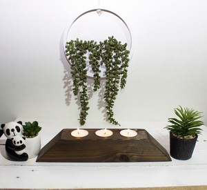 Nordic Style Wooden Candle Holder for Tea Lights Rustic Geometric <b>Table</b> <b>Decor</b> Accent for Modern Living Spaces - Product Image 2