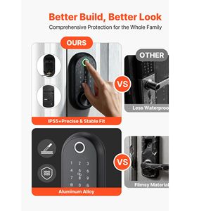 Cerradura Electrónica Biométrica de Huella Dactilar con Bloqueo Automático y Código de Un Solo Uso, y Contraseña Anti-Espionaje para Puertas de Madera - Product Image 6