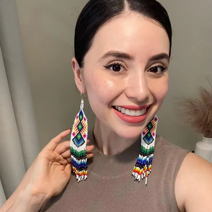 ต่างหูลูกปัดแบบขายส่ง ต่างหูพู่ประดับลูกปัด Miyuki: เครื่องประดับโบโฮเม็กซิกันทำมือสำหรับผู้หญิงสำหรับงานปาร์ตี้ วันเกิด งานแต่งงาน - Product Image 1