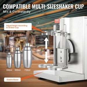 120W macchina per frullatori commerciali a doppia testa da 0 a 180 per frappè regolabile da 750ml tazza in acciaio inossidabile per tè per uso in negozio - Product Image 3