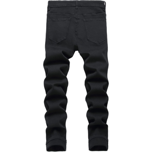 กางเกงยีนส์ผ้ายืดทรงสลิมฟิตสำหรับผู้ชาย – กางเกงยีนส์ฟอกสีสำหรับสไตล์ลำลองในชีวิตประจำวัน - Product Image 3