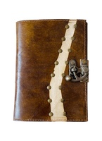 Carnet de notes en cuir fait main, couverture rigide, reliure spirale, cadeau avec logo personnalisé - Journal de bureau pour les voyages et l'écriture