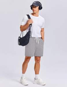 Pantalones Cortos Bermuda Deportivos para Hombre, 100% Algodón, Suaves, Transpirables, Cintura Elástica con Cordón Ajustable, Casuales, para Gimnasio, Entrenamiento, Correr, Verano - Product Image 3