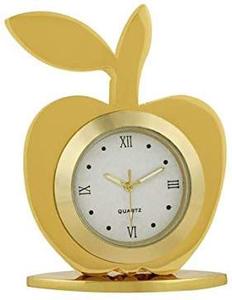 Golden Apple Shaped Table <b>Clock</b> Decorative Desktop <b>Clock</b> Modern Home Office Desk <b>Clock</b> Metal Tabletop <b>Clock</b> Living Room Bedroom - Product Image 6
