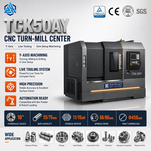 Centre d'usinage CNC TCK50AY avec axe Y et outils motorisés – Machine de tournage et de fraisage CNC haute précision pour pièces complexes - Product Image 1