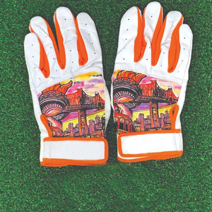 Guantes de Bateo Profesionales de Béisbol/Sóftbol con Puño Corto, de Piel de Cabra, Antideslizantes, con Cierre de Gancho y Bucle, Hechos a Medida - Product Image 3