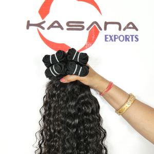 Tissage 100% brut machine vietnamienne double trame tissage Double dessiné faisceaux ondulés vierge cheveux indiens aucun traitement de cheveux humains - Product Image 4