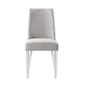 Sedia da ufficio Taylor con gambe bianche e tessuto grigio - Product Image 3