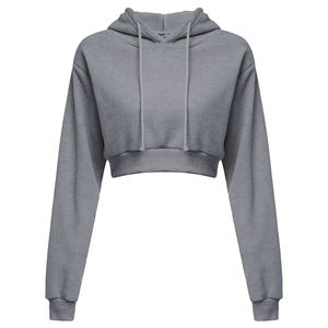 Logo imprimé bouffant personnalisé de haute qualité sweats à capuche courts Style de rue en détresse bas coton lourd sweats à capuche pour femmes - Product Image 3