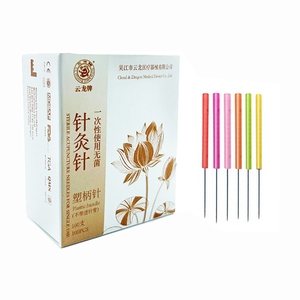 100 Uds menos dolor colorido mango de plástico <span class=keywords><strong>agujas</strong></span> de acupotomía pequeña aguja de cuchillo - Product Image 1