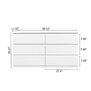 Comò Bianco a 6 Cassetti per Camera da Letto, Soggiorno o Corridoio - Product Image 4
