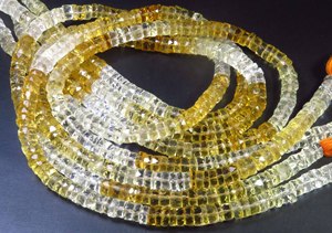 Cuentas de Citrino Natural Multicolor Heishi de 6 mm, Corte Facetado Amarillo, Hilo de 16 Pulgadas, Perforado en el Centro, para Joyería DIY - Product Image 5