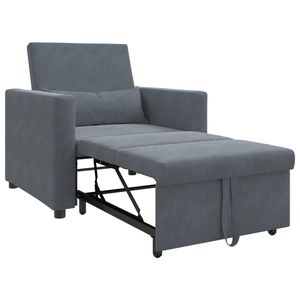โซฟาเบดกำมะหยี่สีเทาเข้มแบบดึงออกได้ ขนาด 90 x 165 x 87 ซม. - Product Image 2
