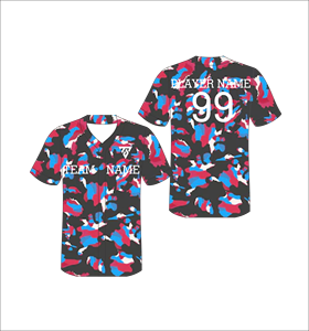เสื้อเบสบอลคอวี แขนสั้น พิมพ์ลายพรางแบบซับลิเมชั่น แห้งเร็ว ผลิตจากโพลีเอสเตอร์ สำหรับผู้ใหญ่ทุกเพศ ทุกฤดู - Product Image 2